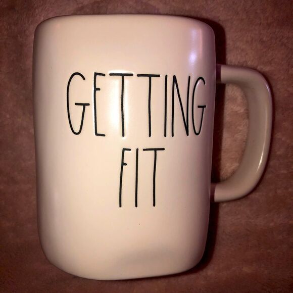 𝅺NWOT Rae Dunn Getting Fit Porcelain Coffee Mug - Picture 1 of 5